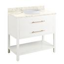 36 in. Floor Mount Vanity in White with Andromeda White