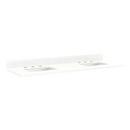 61 x 22 in. 2-Bowl Quartz Vanity Top in White with Feathered White