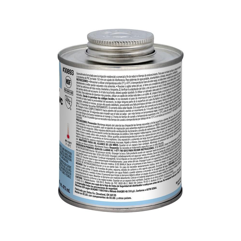 Oatey&reg; Blue Fast Set PVC Blue Pipe Cement 