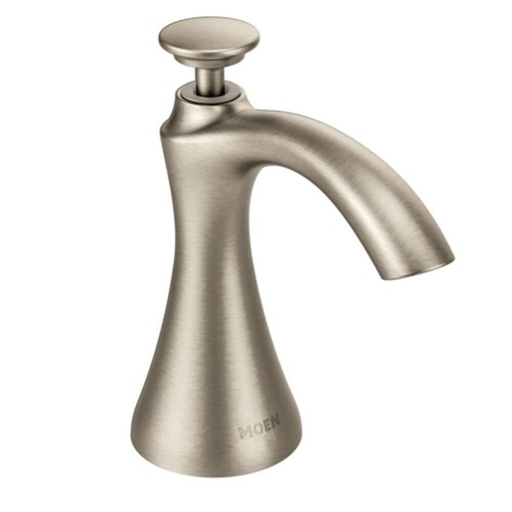 Moen Polished Nickel 18 oz. Brass Deck Mount Soap & Lotion Dispenser 