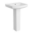 24 in. Rectangular Vitreous China Pedestal Bathroom Sink in White