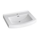 24 in. Rectangular Vitreous China Pedestal Bathroom Sink in White