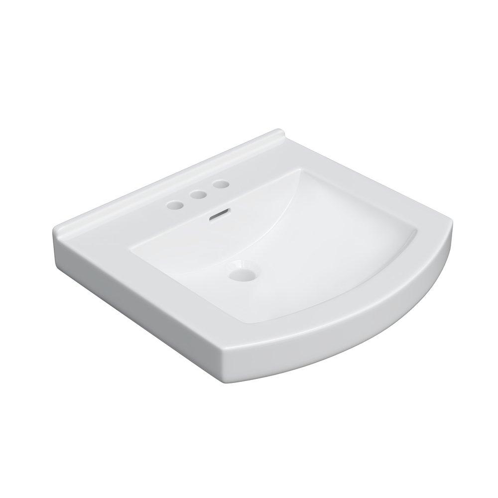 PROFLO&reg; White Pedestal Bathroom Sink 