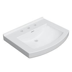 24 in. Rectangular Vitreous China Pedestal Bathroom Sink in White
