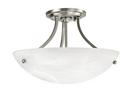 15-3/4 in. 100W 2-Light Medium E-26 Flush Mount Ceiling Fixture in Brushed Nickel