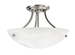 2-Light Flush Mount Ceiling Fixture in Brushed Nickel