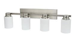 31" W 4 E-26 Downlight Bathroom Vanity Light in Brushed Nickel