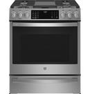 GE Profile&trade; Fingerprint Resistant Stainless Steel 36-1/2 x 30 in. 5.6 cu. ft. 50500 BTU 5-Burner Gas Sealed Slide-In Range 