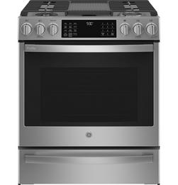 36-1/2 x 30 in. 5.6 cu. ft. 50500 BTU 5-Burner Gas Sealed Slide-In Range in Fingerprint Resistant Stainless Steel