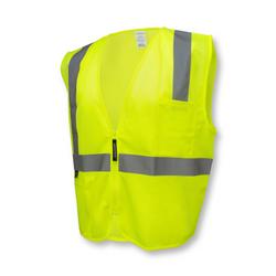 High Visibility Front Zip Safety Vest, XL