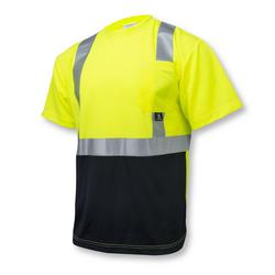 High Visibility Short Sleeve Lime Color Block T-Shirt, L