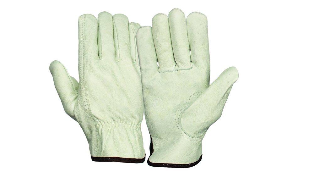 Armateck White Cowhide Leather Driver Gloves 