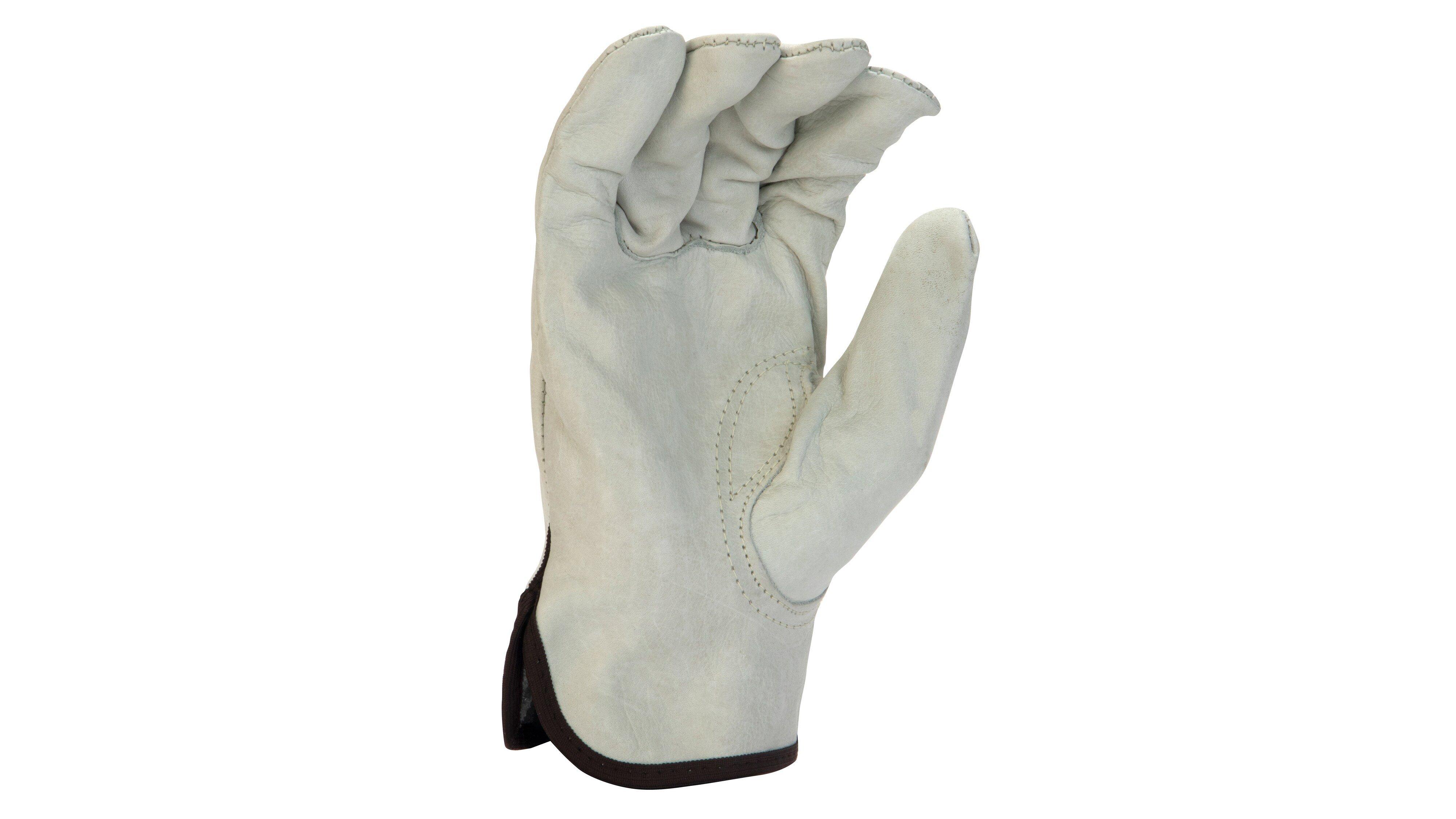 Armateck White Cowhide Leather Driver Gloves 