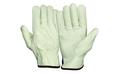 Armateck White Cowhide Leather Driver Gloves 