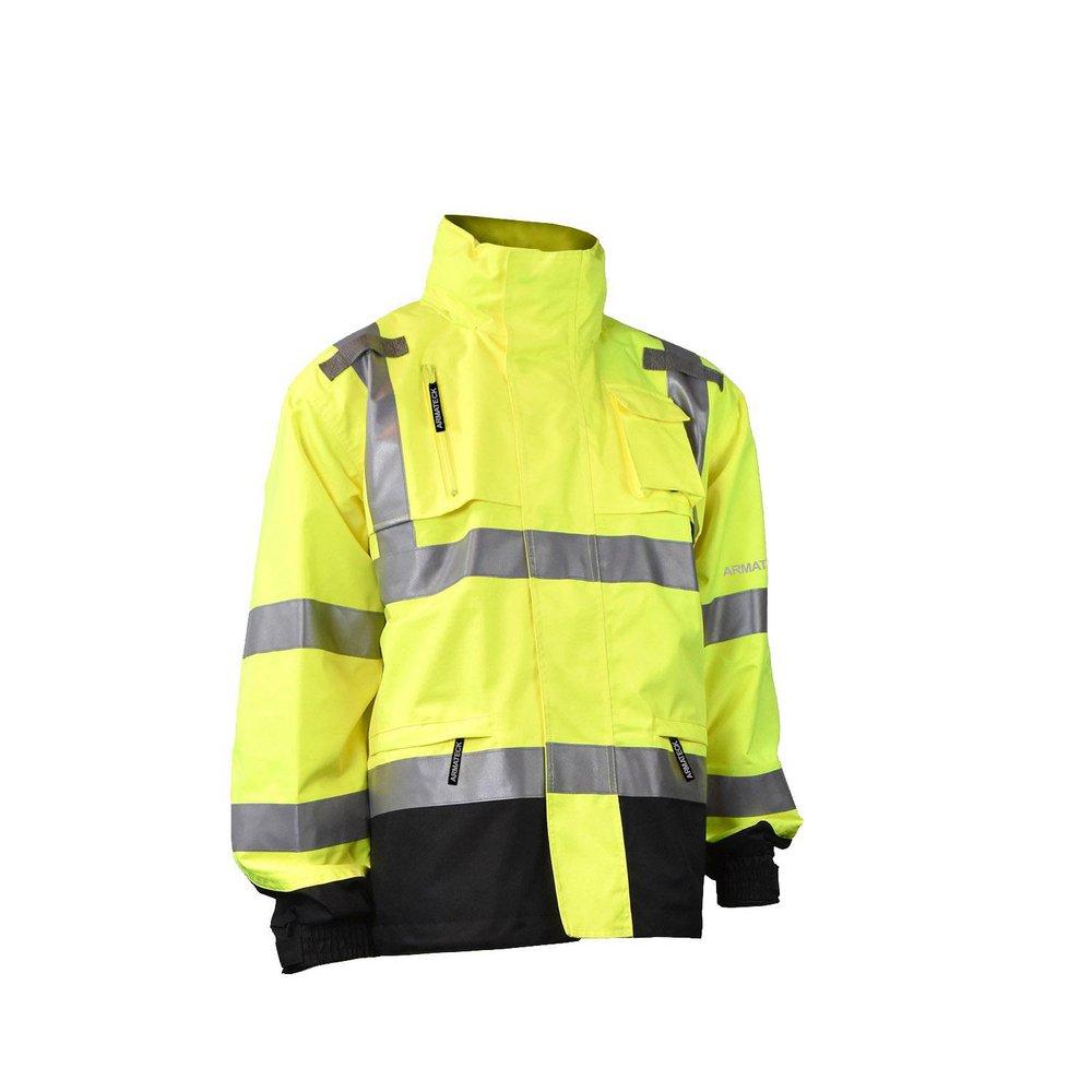 Armateck Hi-Viz Lime Heavy Duty Front Zip Raincoat 