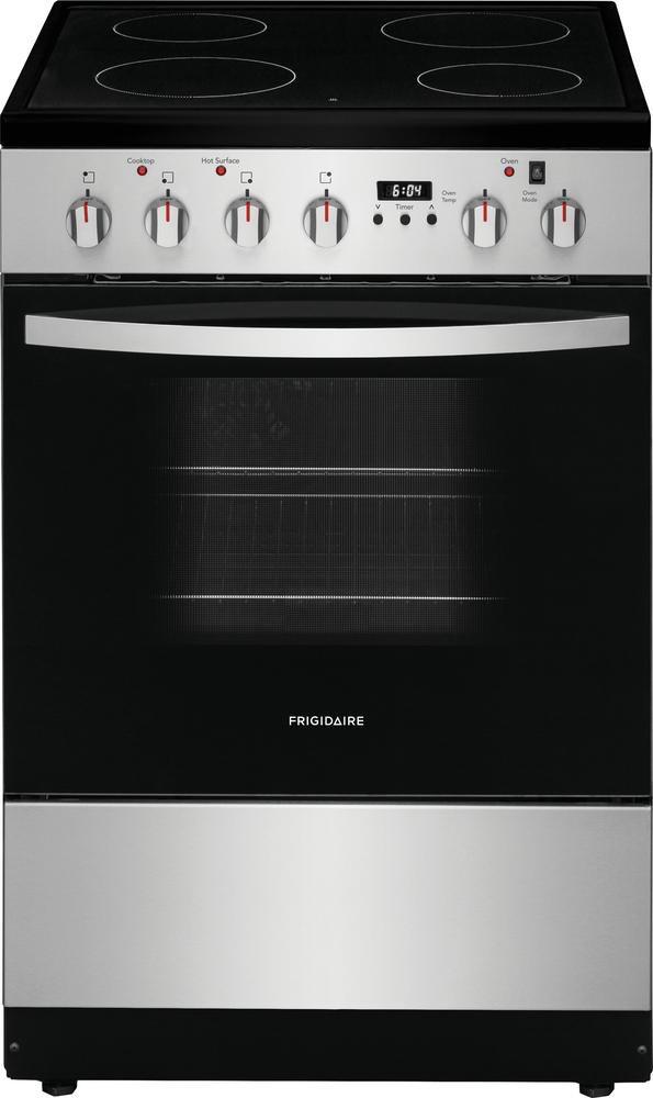 Frigidaire Stainless Steel 36-7/8 x 23-1/2 x 23-5/8 in. 1800 BTU 1.9 cu. ft. 4-Burner Smoothtop Electric Freestanding Range 