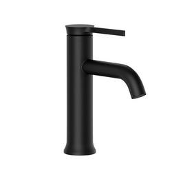 Single Handle Monoblock Bathroom Sink Faucet with Drain Assembly in Matte Black