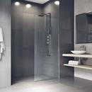 VIGO Matte Black 74 x 34-1/8 in. Frameless Shower Door 