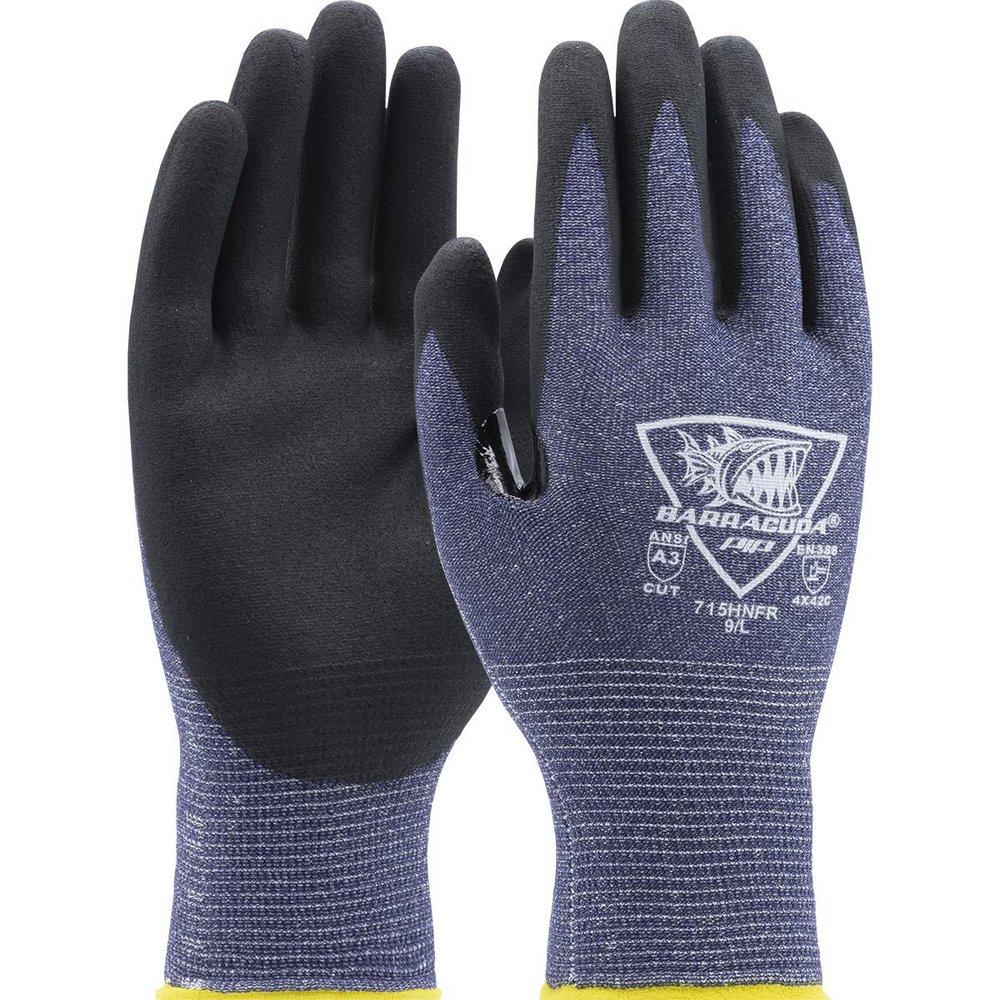 PIP&reg; Blue Rubber Cut & Resistant Gloves in Black 