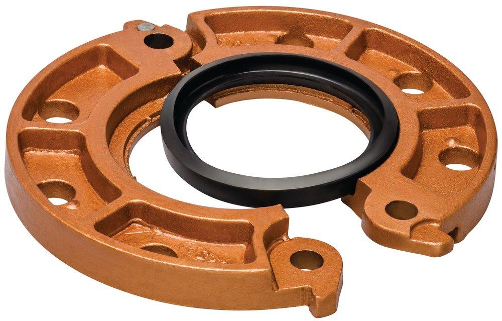 Victaulic 39/50 in. Grooved x Flanged Alkyd Enamel Ductile Iron Adapter 