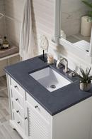 34-1/4 in. Floor Mount Vanity in Bright White with Charcoal
