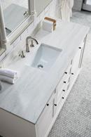58-1/4 in. Floor Mount Vanity in Bright White with Arctic Fall