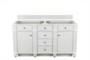 59-13/16 in. Floor Mount Vanity in Bright White, Satin Nickel with Classic White