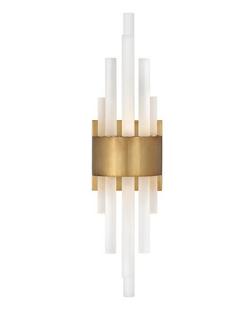 10W 2-Light 22 in. Wall Sconce in Heritage Brass