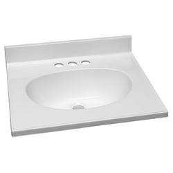 19 x 17 in. Marble Vanity Top in Solid White