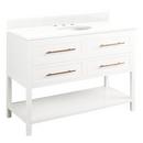 48 in. Floor Mount Vanity in White with Feathered White