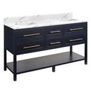 Signature Hardware Midnight Navy Blue 60 in. Floor Mount Vanity 