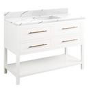 48 in. Floor Mount Vanity in White with Hailstone White