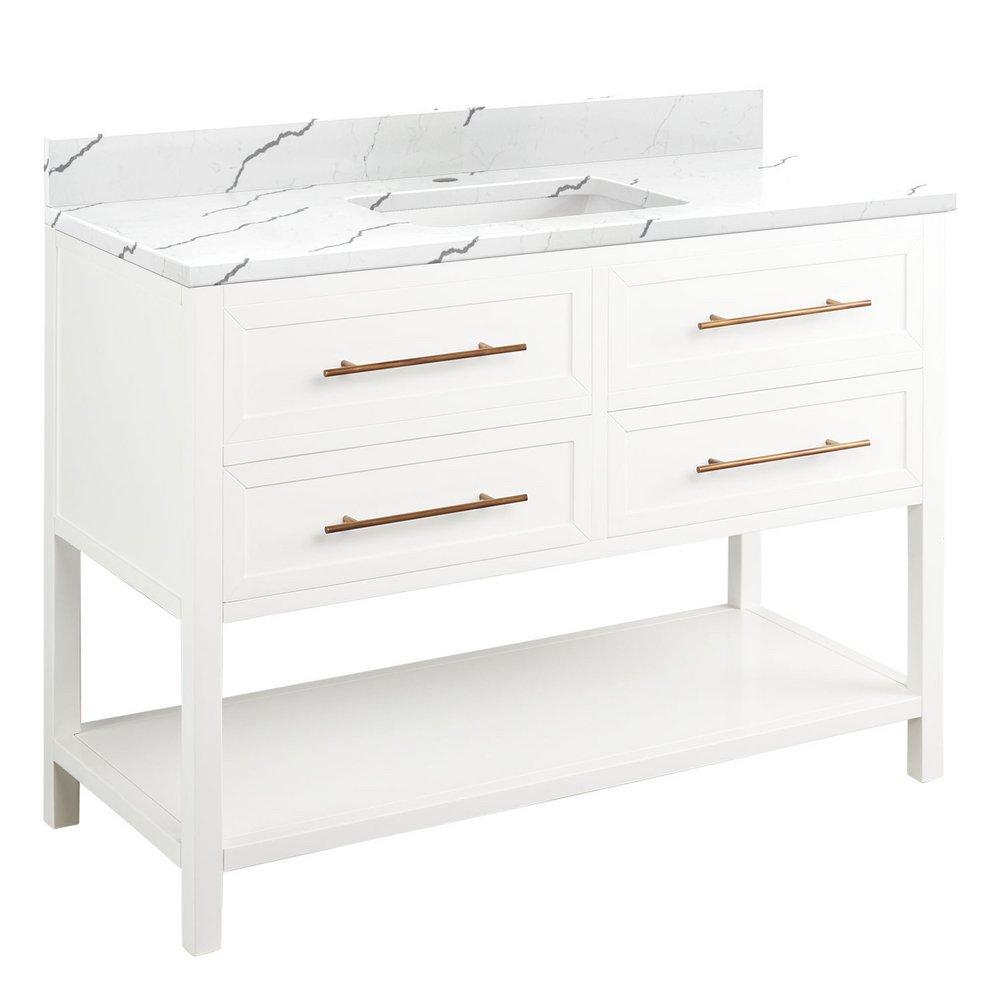 Signature Hardware Bright White 48 in. Floor Mount Vanity 