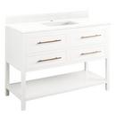 48 in. Floor Mount Vanity in White with Feathered White