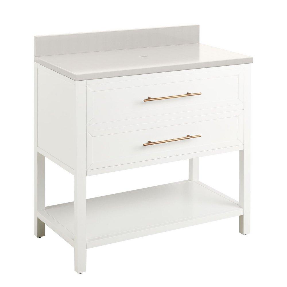 Signature Hardware Bright White 36 in. Floor Mount Vanity 