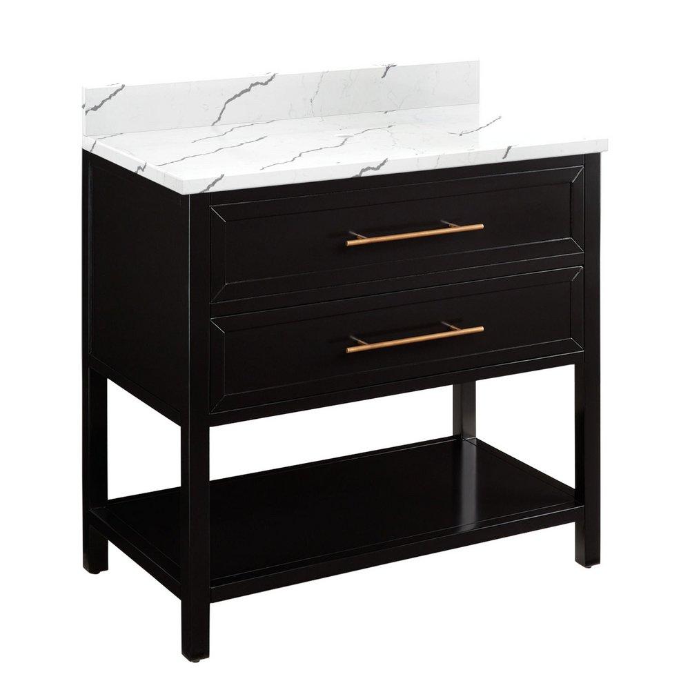 Signature Hardware Black 36 in. Floor Mount Vanity 
