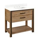 36 in. Floor Mount Vanity in Rustic Acacia with Feathered White