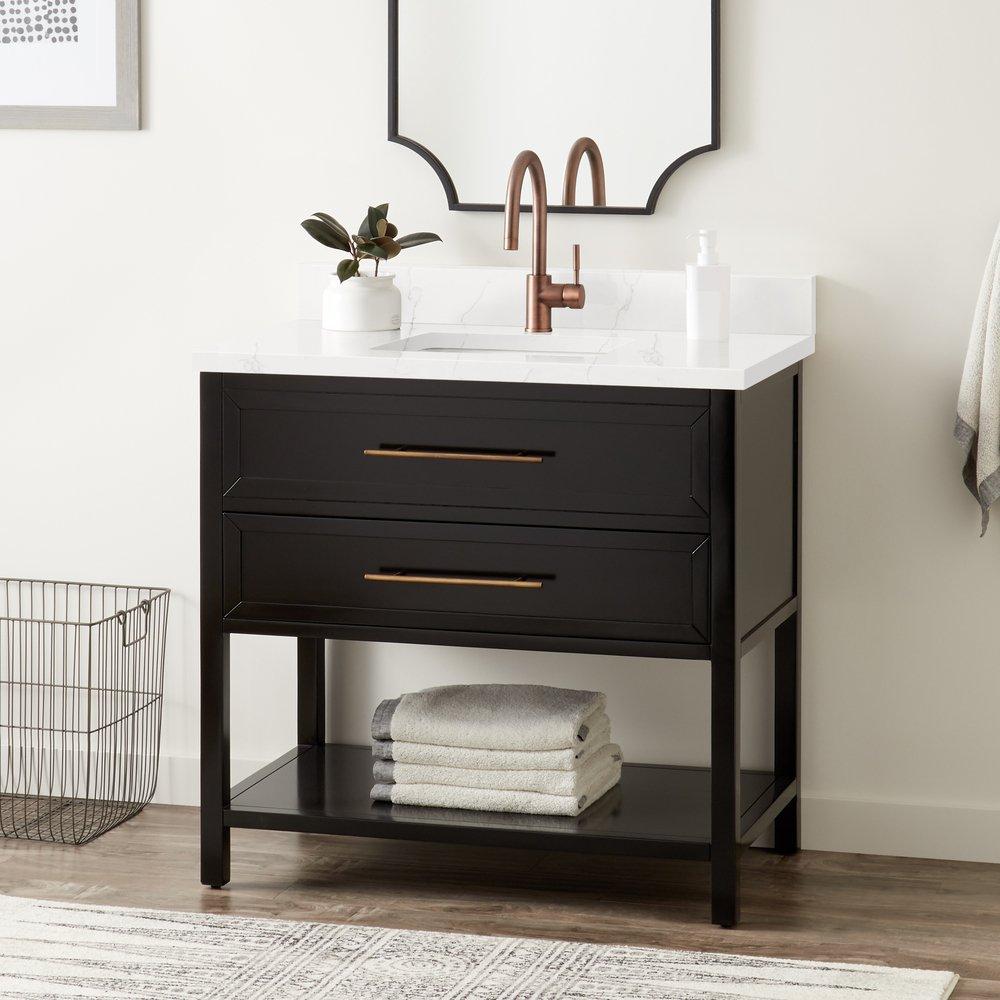 Signature Hardware Black 36 in. Floor Mount Vanity 