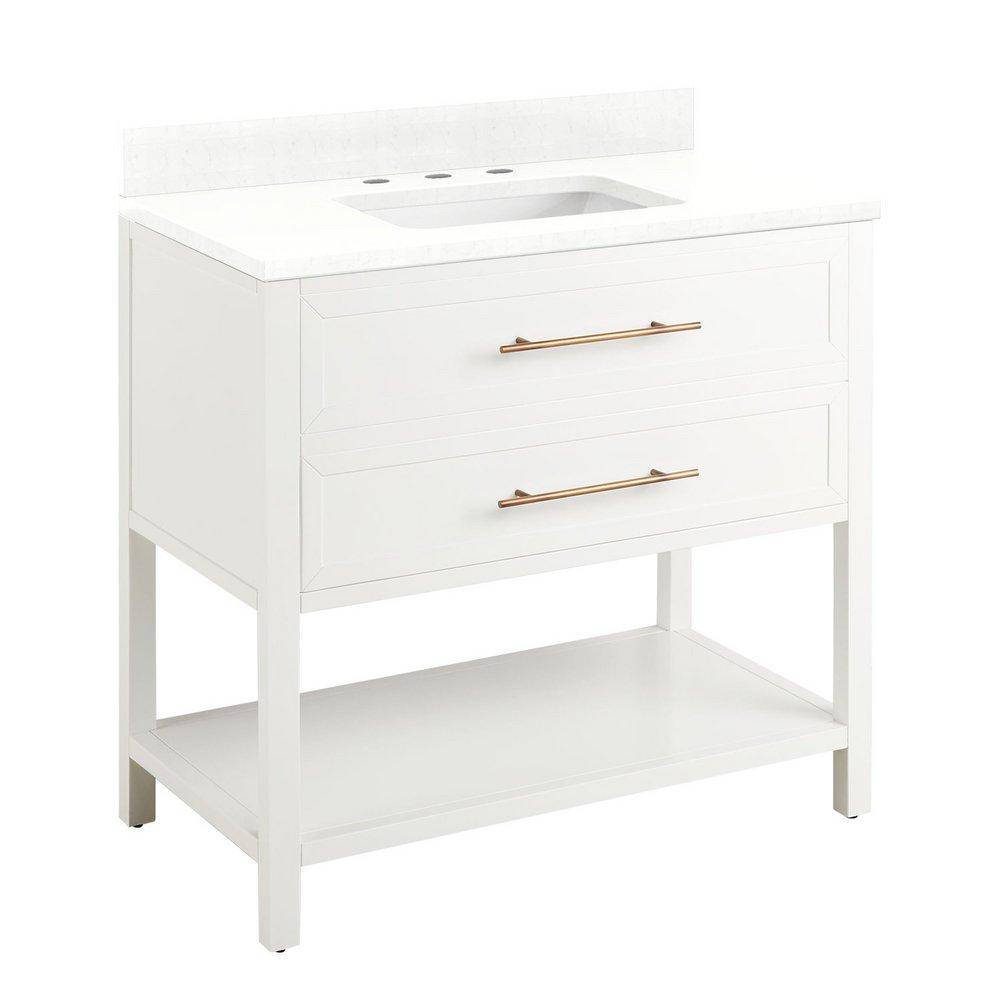 Signature Hardware Bright White 36 in. Floor Mount Vanity 