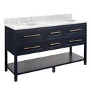 Signature Hardware Midnight Navy Blue 60 in. Floor Mount Vanity 