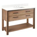 48 in. Floor Mount Vanity in Rustic Acacia with Feathered White