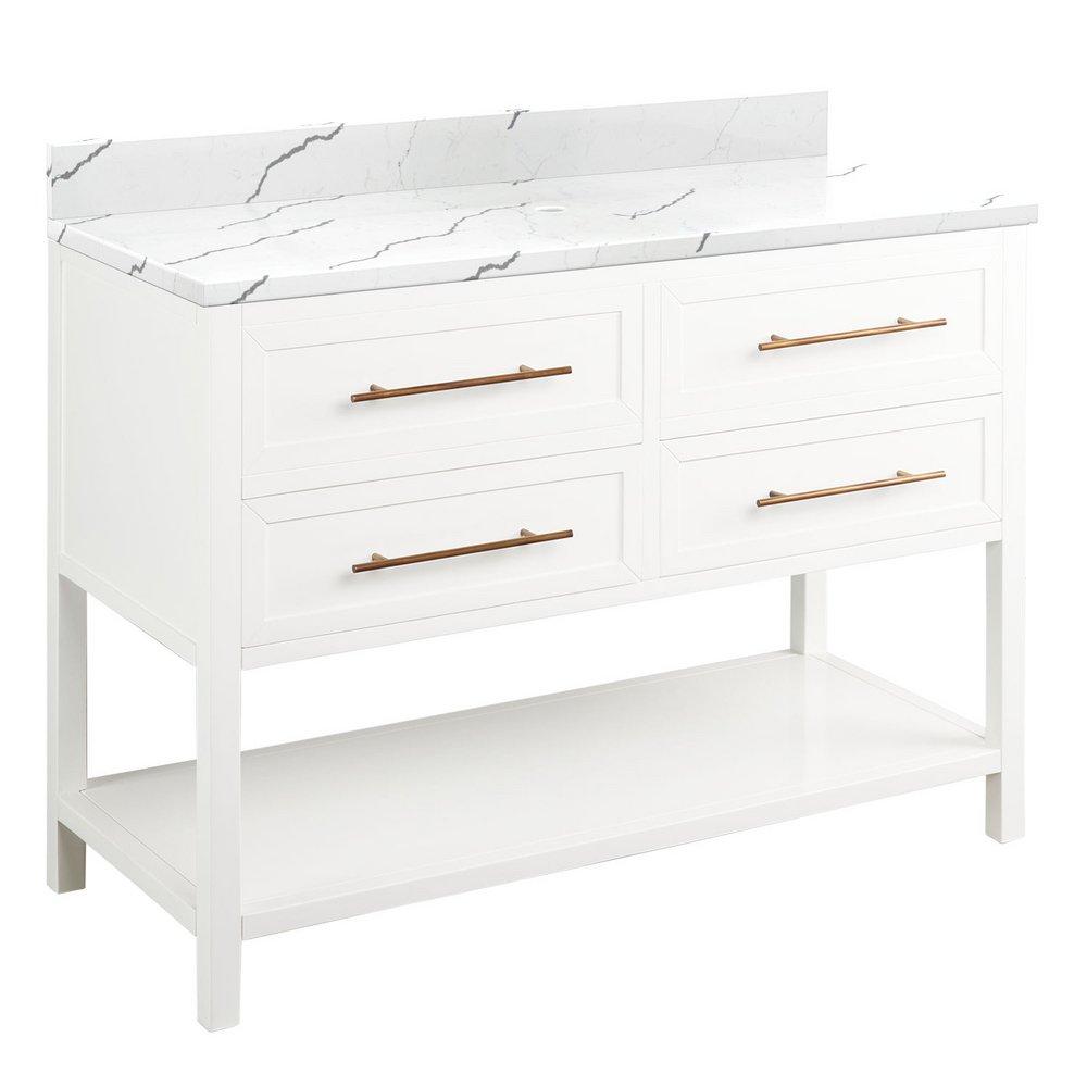 Signature Hardware Bright White 48 in. Floor Mount Vanity 