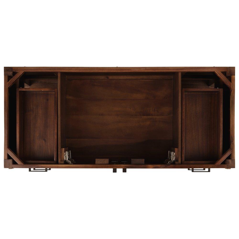 Signature Hardware Rustic Brown 48 in. Floor Mount Vanity in Rustic Brown with Riverside Grey 