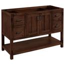 Signature Hardware Rustic Brown 48 in. Floor Mount Vanity in Rustic Brown with Riverside Grey 
