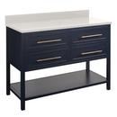 48 in. Floor Mount Vanity in Midnight Navy Blue with Riverside Grey