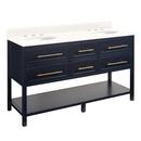 Signature Hardware Midnight Navy Blue 60 in. Floor Mount Vanity 