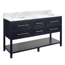 Signature Hardware Midnight Navy Blue 60 in. Floor Mount Vanity 