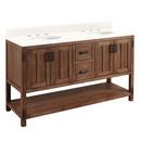 Signature Hardware Rustic Brown 60 in. Floor Mount Vanity 