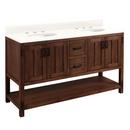Signature Hardware Rustic Brown 60 in. Floor Mount Vanity 