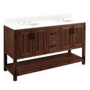 60 in. Floor Mount Vanity in Rustic Brown with Feathered White